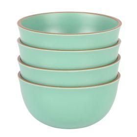 Gibson Home Rockabye 4 Piece 6.1 Inch Melamine Cereal Bowl Set in Matte Green