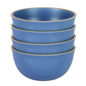 Gibson Home Rockabye 4 Piece 6.1 Inch Melamine Cereal Bowl Set in Blue